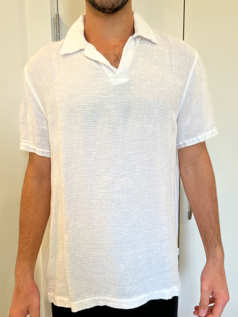White Men's Short-Sleeve Polo Shirt
